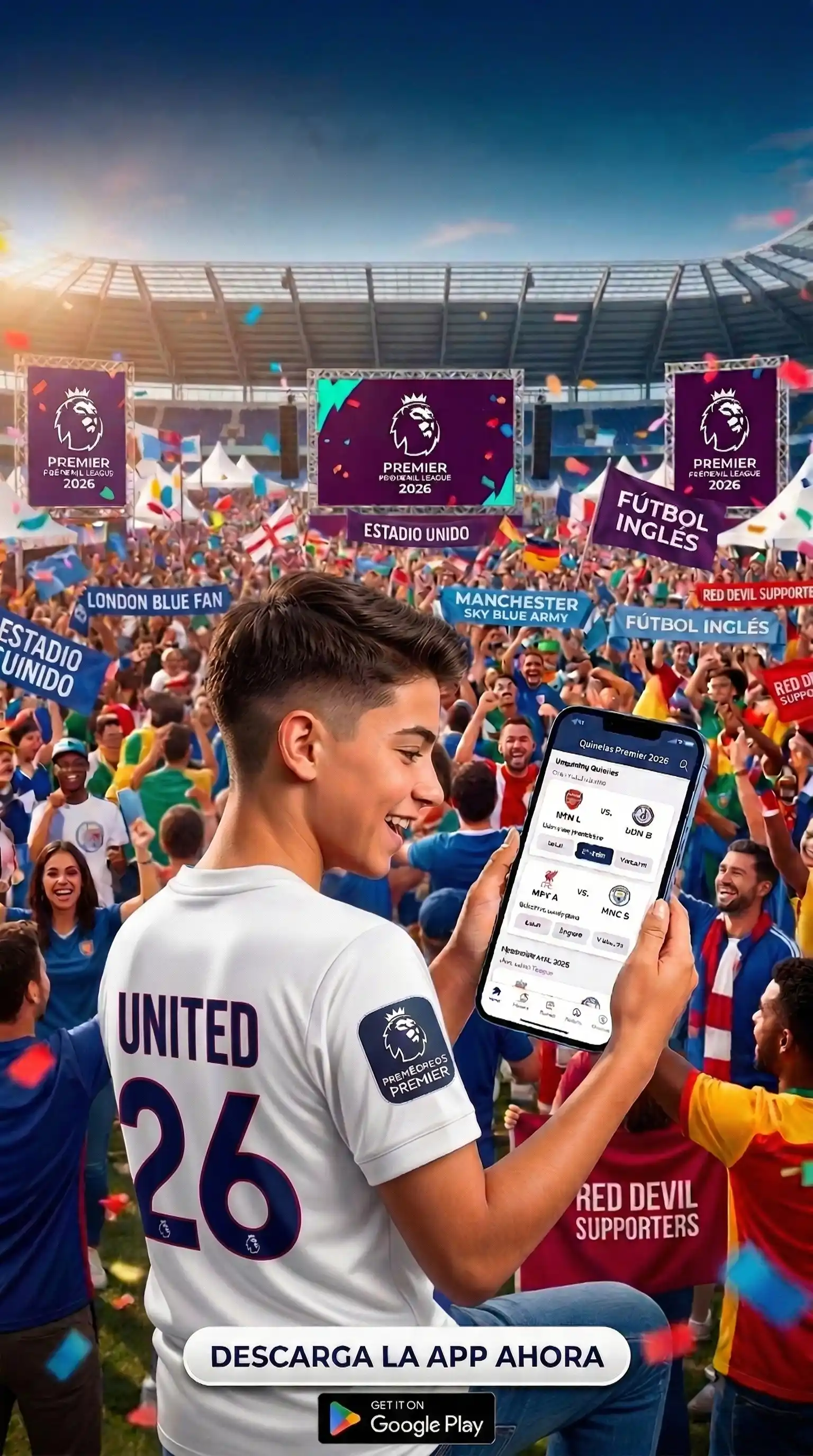 Vista de la aplicacion Quinela Totogol en smartphone